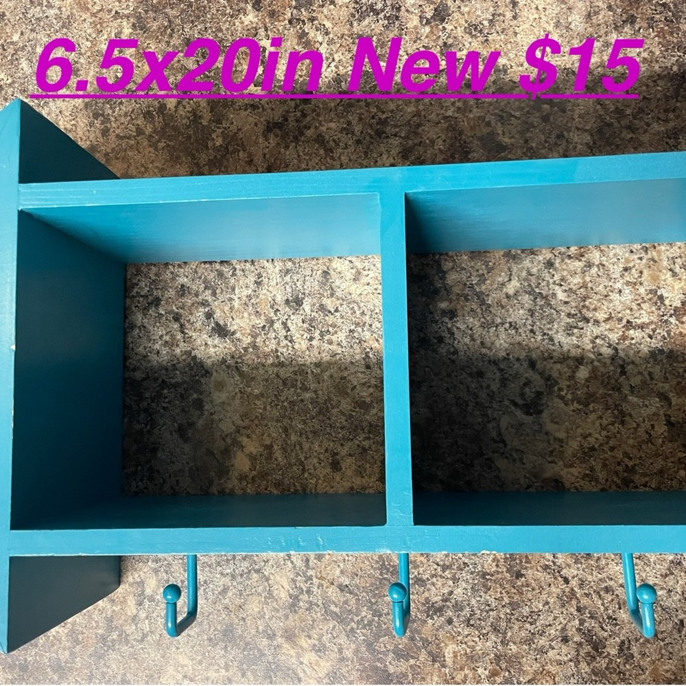 Teal Pillow Fort Shelf with Hooks